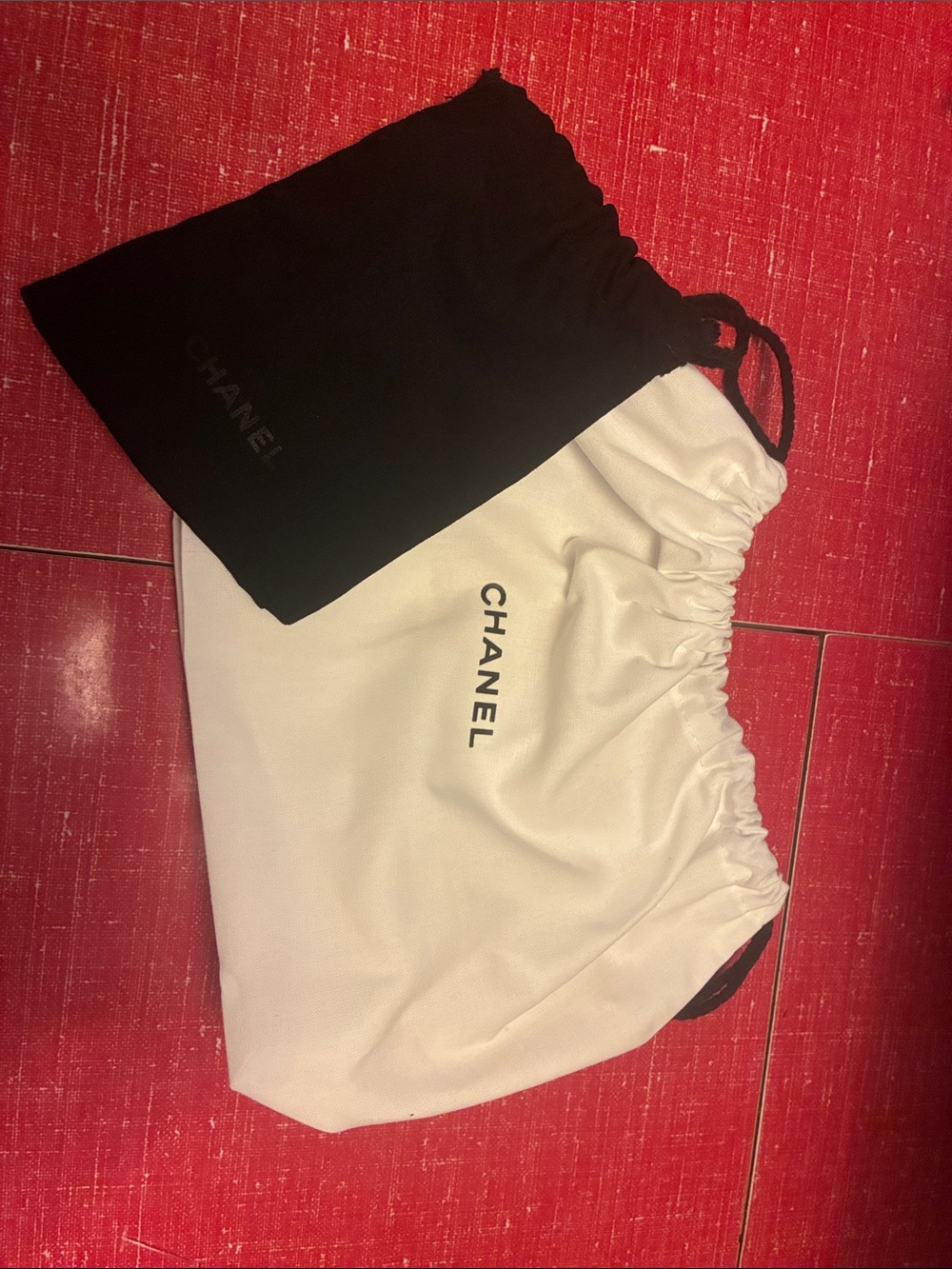 Authentic Chanel pouch and dust bag